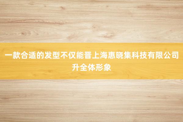 一款合适的发型不仅能晋上海惠晓集科技有限公司升全体形象